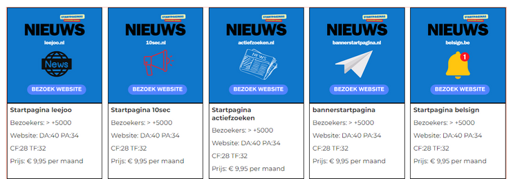 startpagina websites